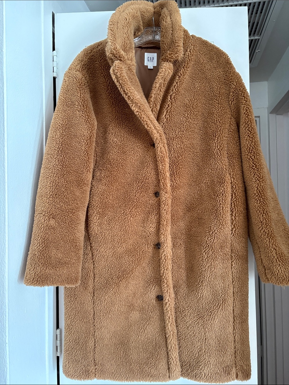 GAP Women's Teddy Coat in Camel Brown